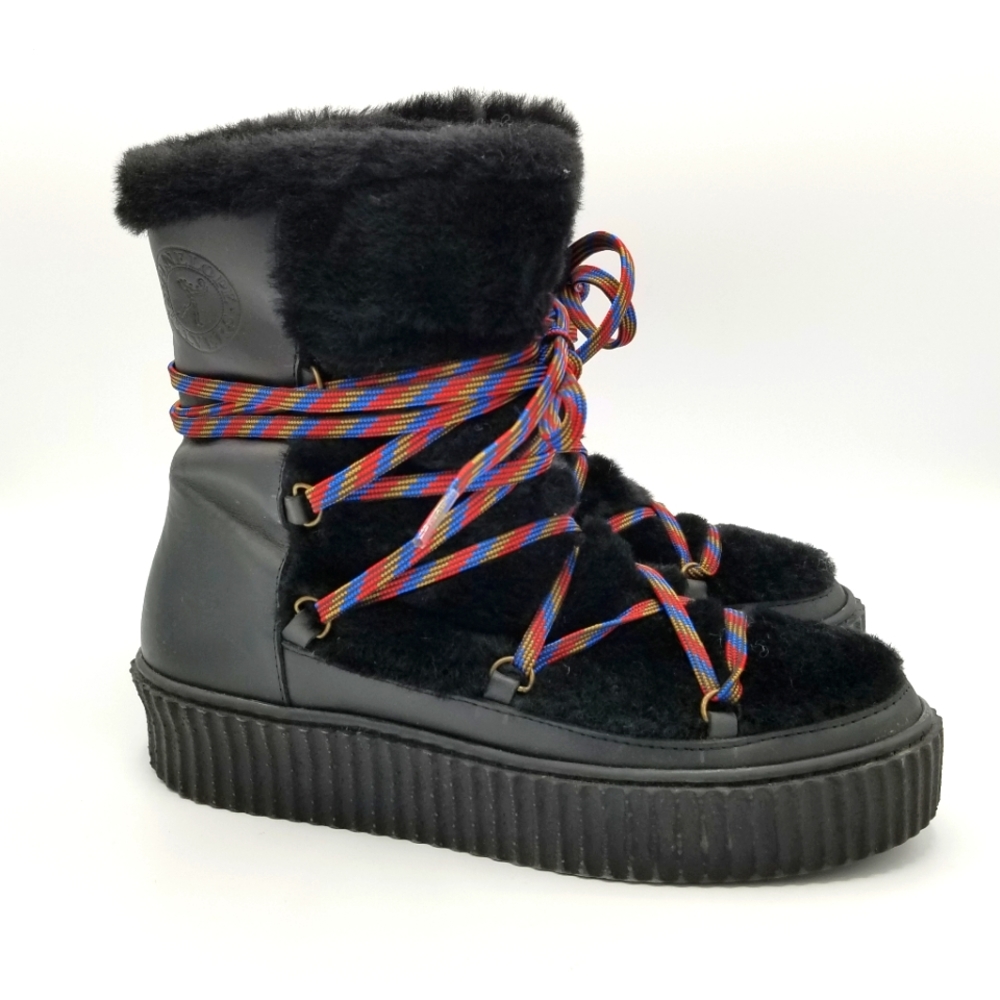 Penelope Chilvers Galaxy Platform Snow Boots 39/8 Shearling Leather